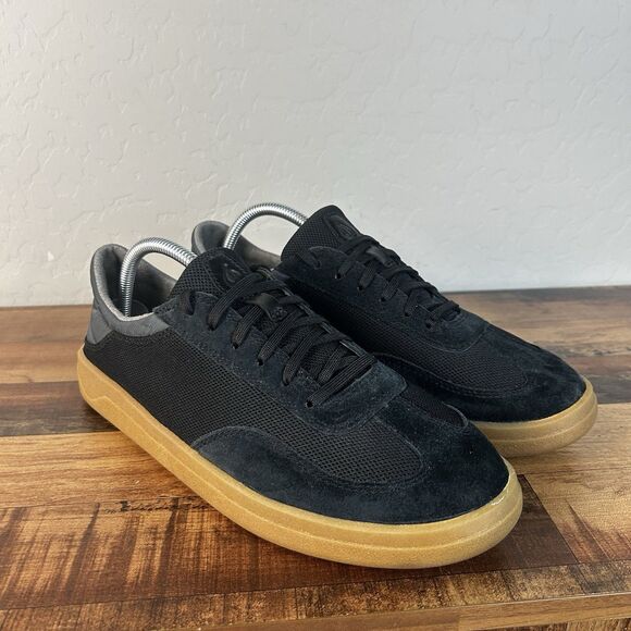Olukai Punini Sneaker Shoes Black Mens Size 9.5 Sneakers Fabric & Suede Lace Up main image 4
